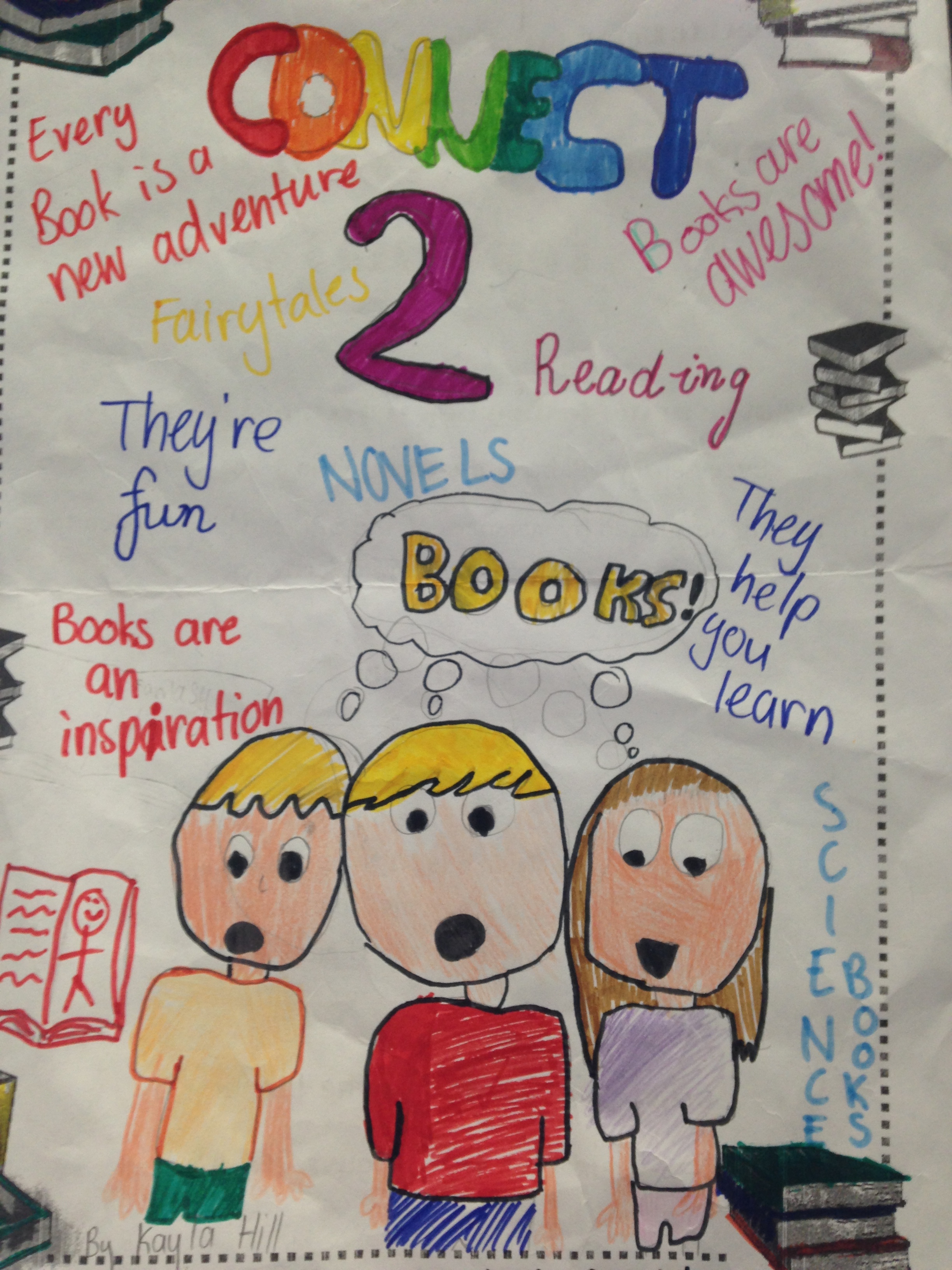 Student created book week poster.
